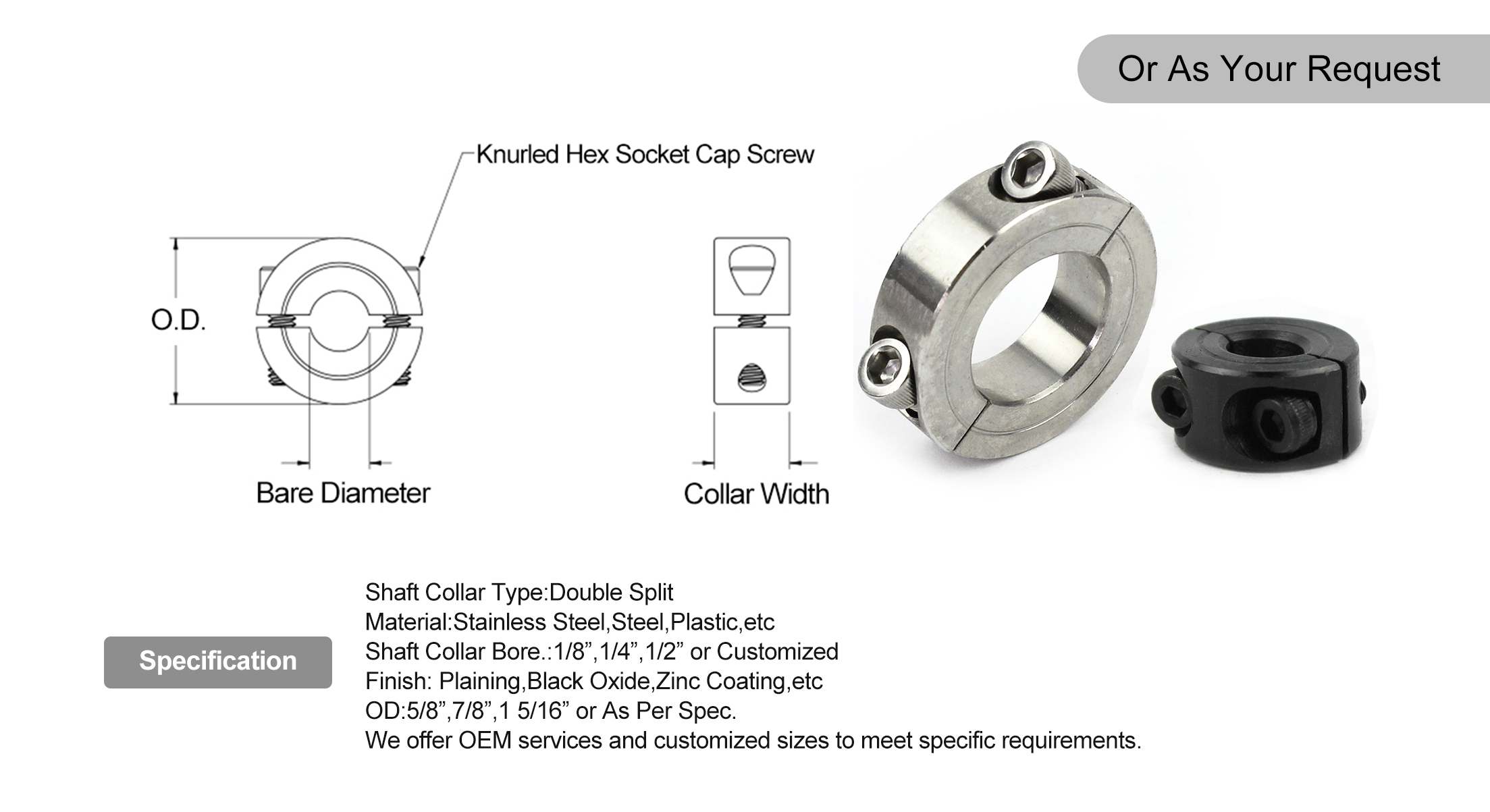 double split shaft collar