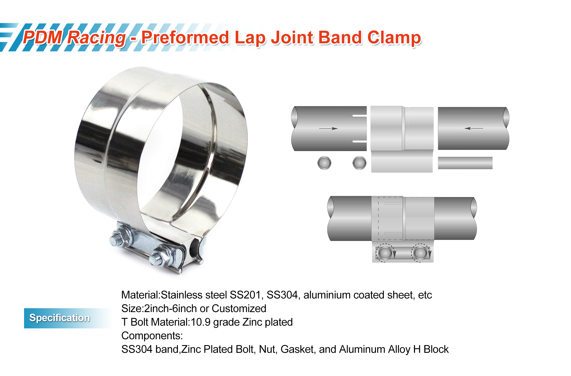 Lap Joint Exhasut Clamp