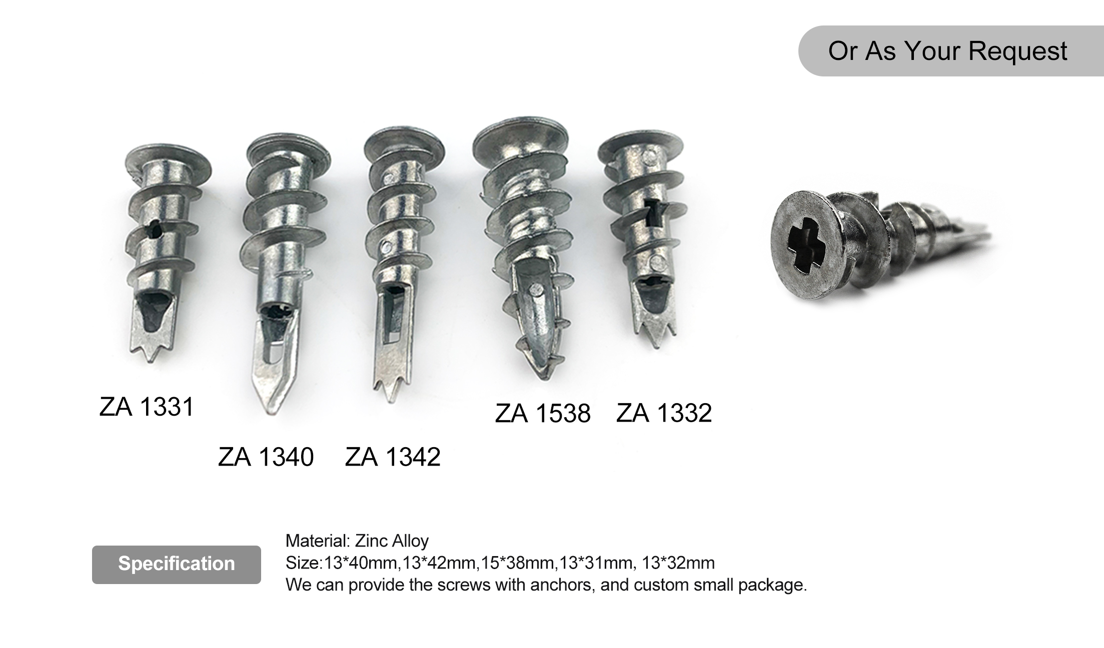 zinc alloy drill anchor