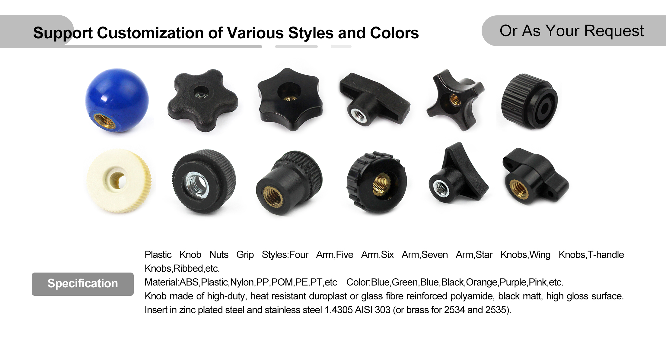 plastic head flat thumb nut