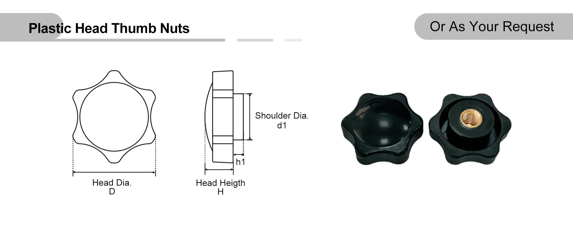triangle handle knob nut screw
