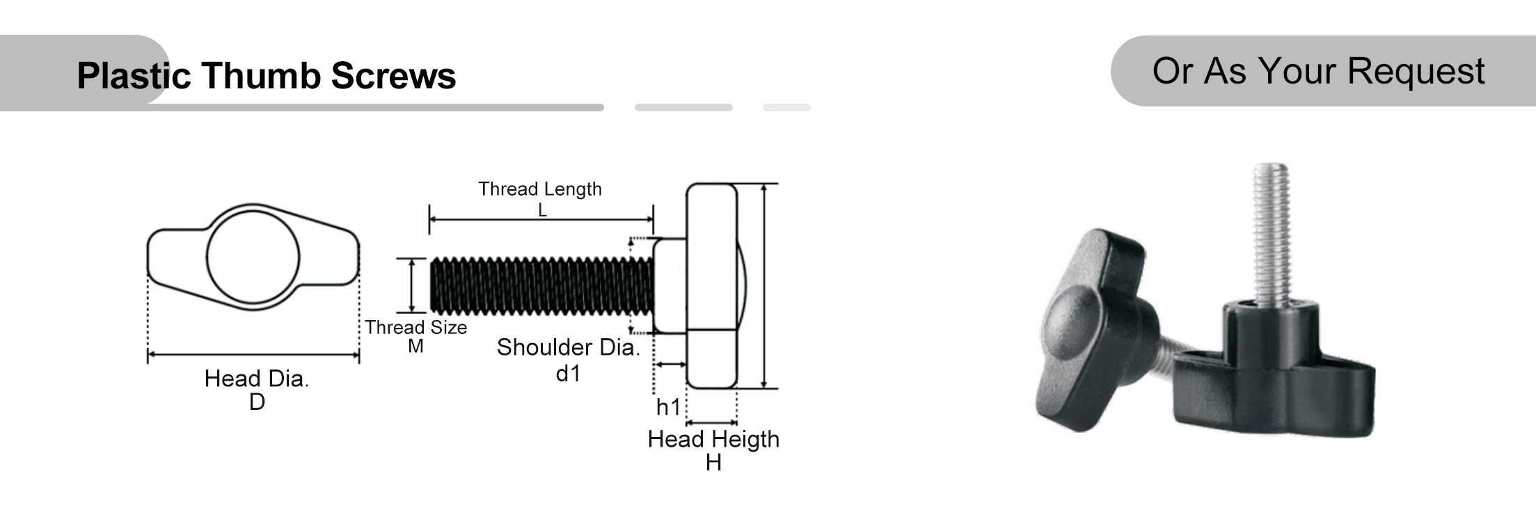 knurled thumb screw and nuts