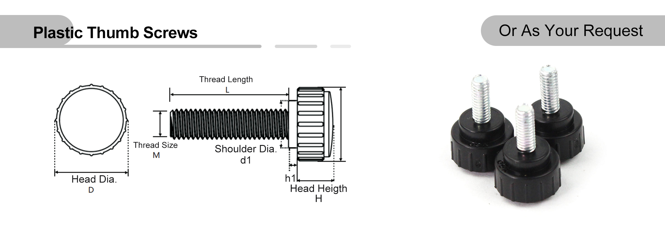 knurled thumb screw m6