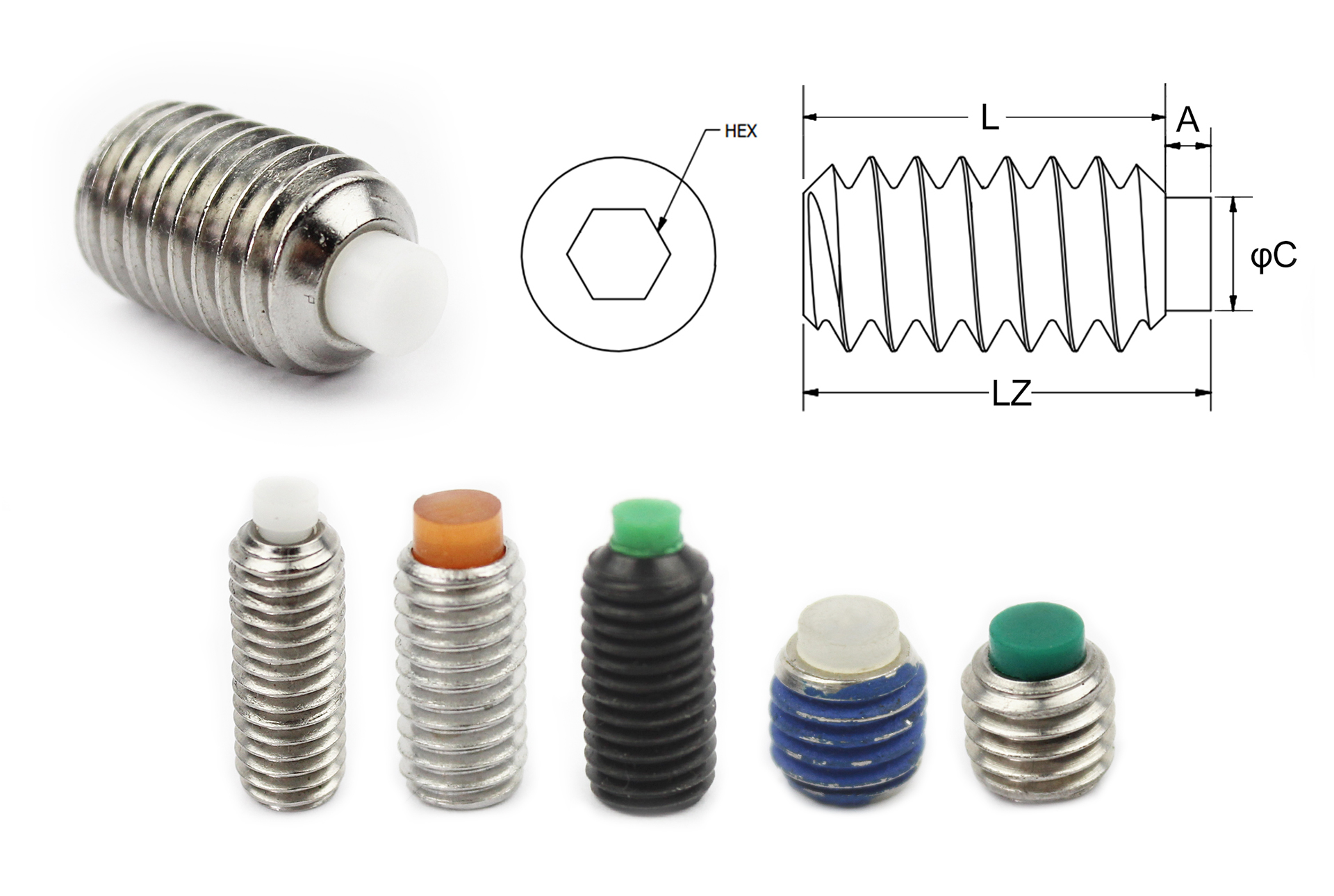 Inch Nylon Tip Set Screw for Precision Assembly