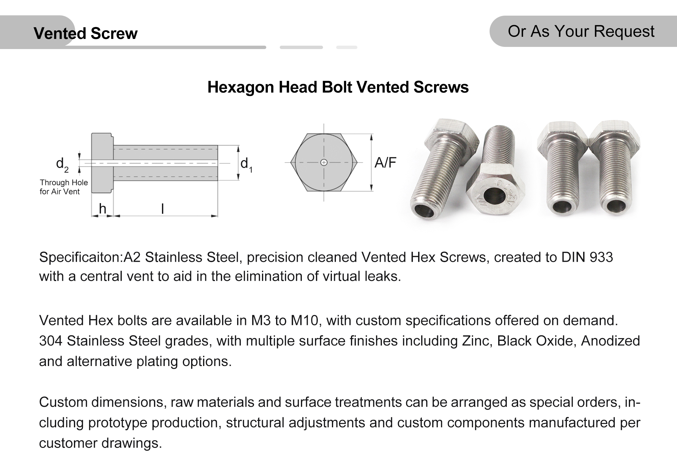 hollow screws with hole